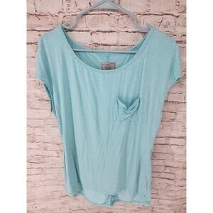 Ugg Top Size Medium Blue Short Sleeve Pocket Tunic Top